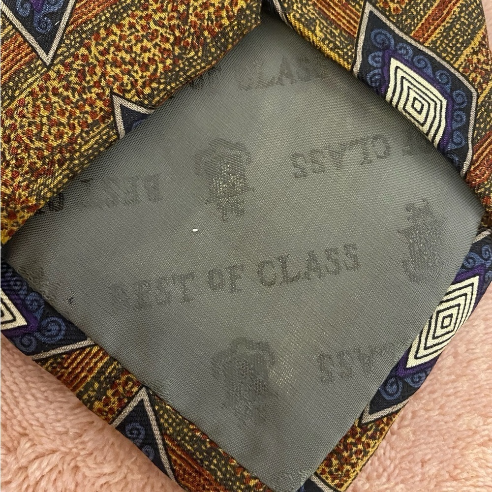 Robert Talbott Abstract Diamond Tie in Blue and Brown - Picture 8 of 10